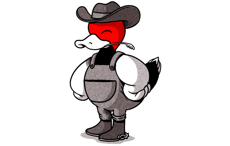 Pecard Leather Care Farmer Duck Sticker by designed by @AlexMDC