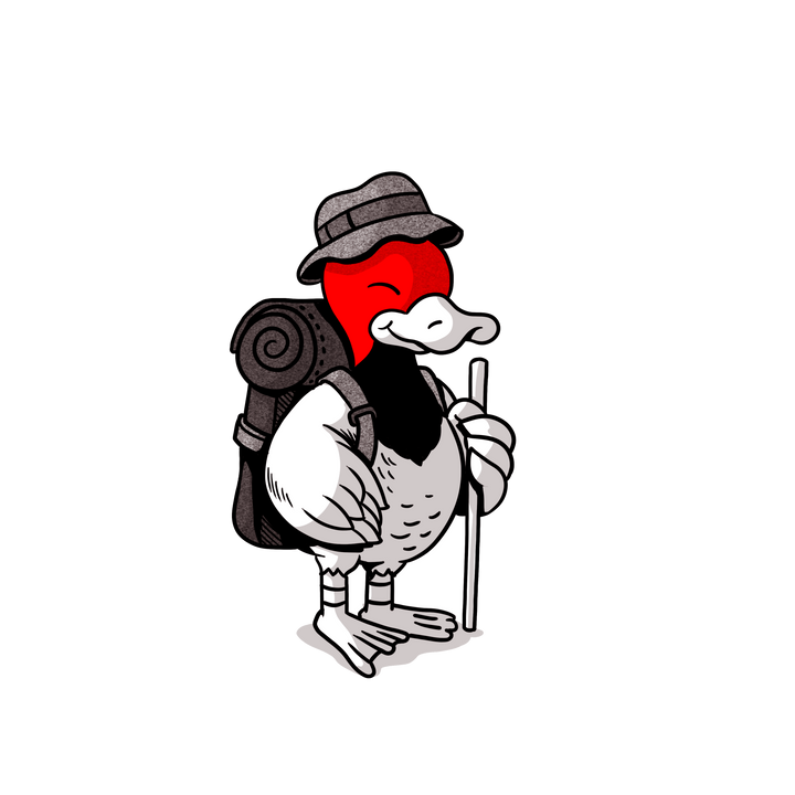 Pecard Leather Care Hiker Duck Sticker by designed by @AlexMDC 